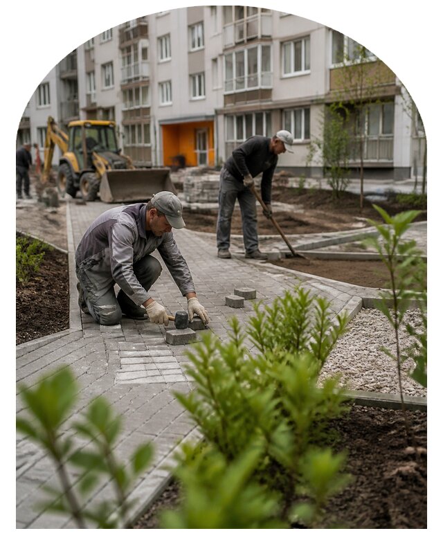 Благоустройство двора многоквартирного дома в Иркутске